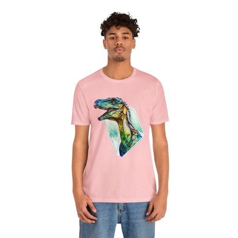 Stained Glass Velociraptor - Short Sleeve Tee